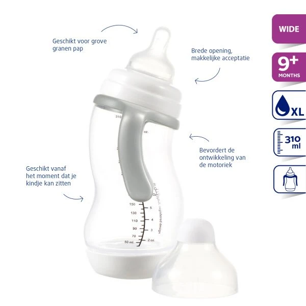 Difrax Papfles XL Transparant 310 Ml 4 Difrax Papfles XL Transparant 310 Ml - Afbeelding 2