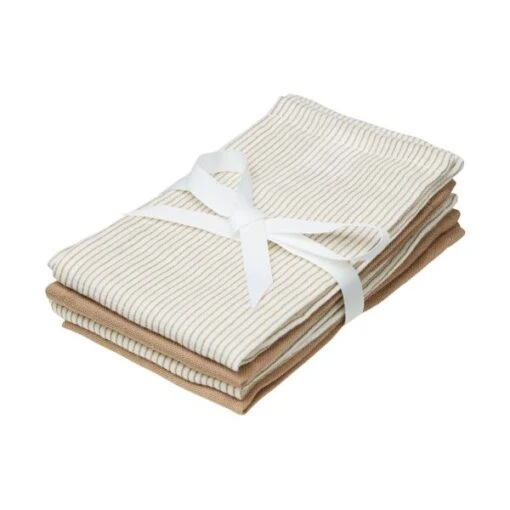 Cam Cam Copenhagen Classic Stripes Washand - 4 Stuks - Camel