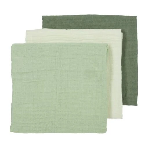 Meyco Luiers Uni - 3 Stuks - Offwhite / Soft Green / Forest Green