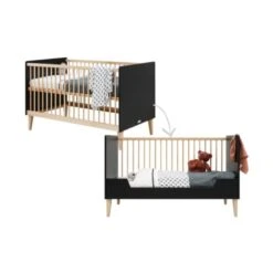 Bopita Lena Bedbank Mat Zwart / Naturel 70 X 140 10 Bopita Lena Bedbank Mat Zwart / Naturel 70 X 140 -Beste Kinderserie Winkel bench bed 70x140 lena matt black natural 9245