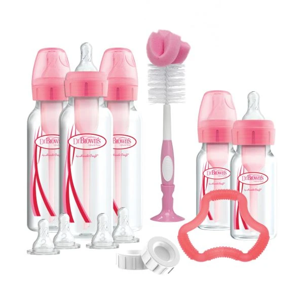 Dr. Brown's Standaardfles Giftset Roze 3 Dr. Brown's Standaardfles Giftset Roze