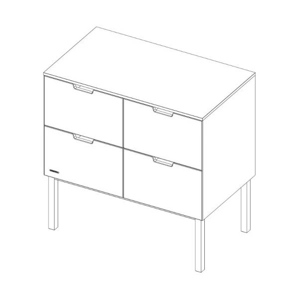 Kidsmill Sepp Commode Wit / Beuken 4 Kidsmill Sepp Commode Wit / Beuken - Afbeelding 2