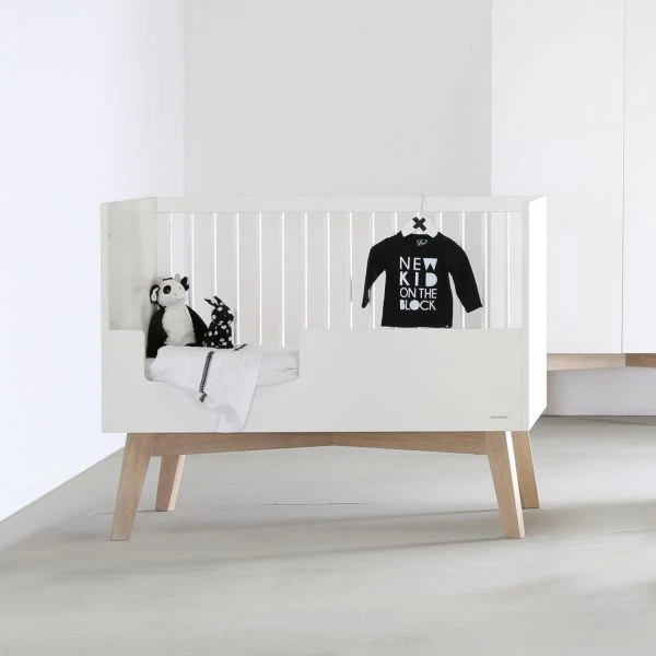 Kidsmill Sixties Babybed Wit Mat / Naturel 60 X 120 Cm - Afbeelding 4