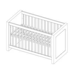 Kidsmill Long Island Babykamer Zwart / Oldwood | Bed 60 X 120 Cm + Commode -Beste Kinderserie Winkel knipsel costa cot 60 x 120 3 1 f398