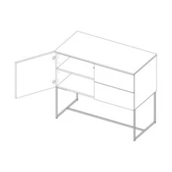 Kidsmill Modular 2 Commode 1D / 2L Mat Wit - Zwart - Mat Wit -Beste Kinderserie Winkel knipsel intense chest black frame cdca