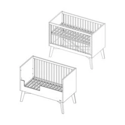 Kidsmill Sixties Babybed Wit Mat / Naturel 60 X 120 Cm -Beste Kinderserie Winkel knipsel sixties cot bed 60 x 120 9a64