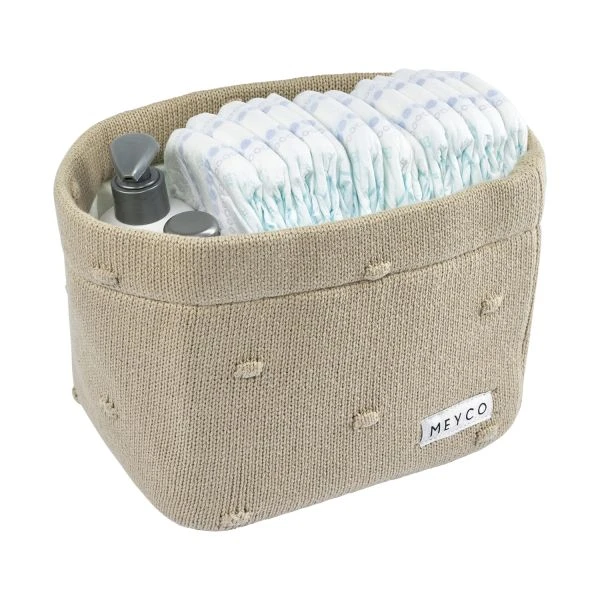 Meyco Mini Knots Commodemandje Medium Sand 4 Meyco Mini Knots Commodemandje Medium Sand - Afbeelding 2