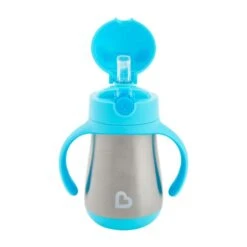 Munchkin Cool Cat Stainless Steel Rietjesbeker Blue -Beste Kinderserie Winkel munchkin cool cat stainless steel rietjesbeker blue 2 7b15
